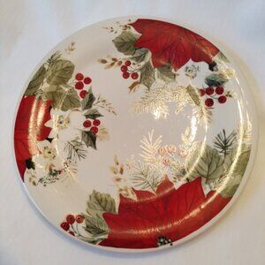 Gibson Designs Christmas Holiday Grace Dinner Plates Set Of 4 New